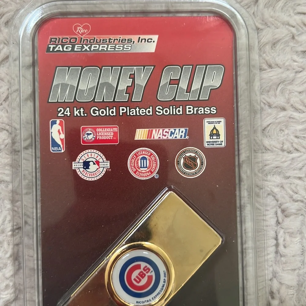 Chicago Cubs Money Clip 24 kt. Gold Plated Solid Brass officially licensed prdct